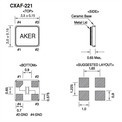 CXAF-221晶振,2520mm晶振,32MHz,6G无线通信晶振